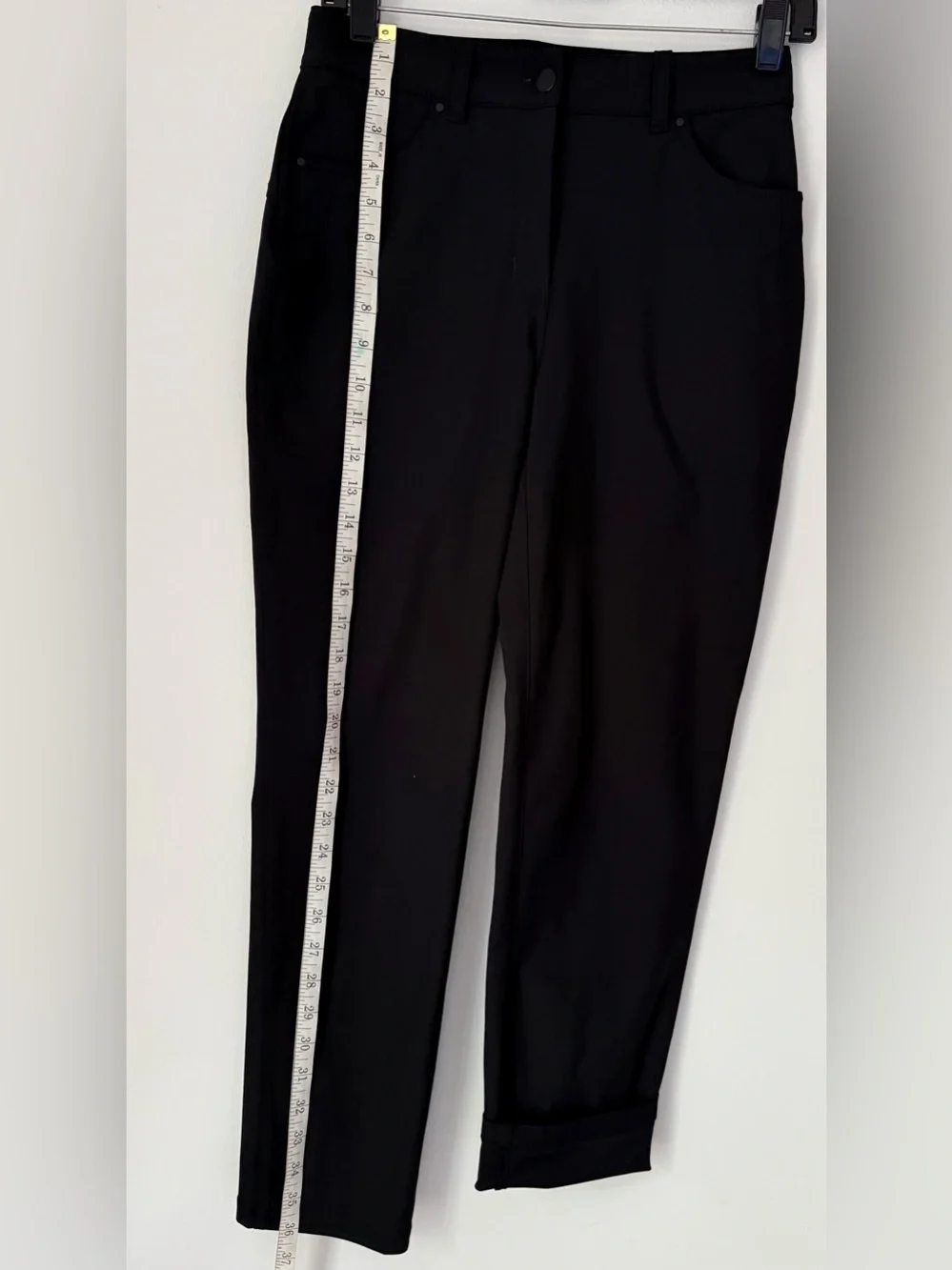 lululemon athletica Lululemon City Sleek 5 Pocket Black Ponte Ankle Pants sz 4